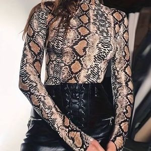 Long Sleeve snake print AKIRA bodysuit